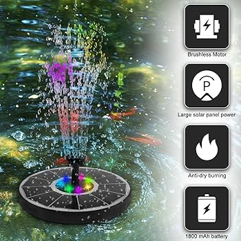 Amazon | ソーラー噴水ポンプ ソーラーポンプ 噴水 ソーラー 池